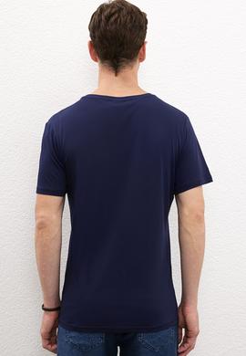 Erkek Lacivert Basic Tişört - 50222613021