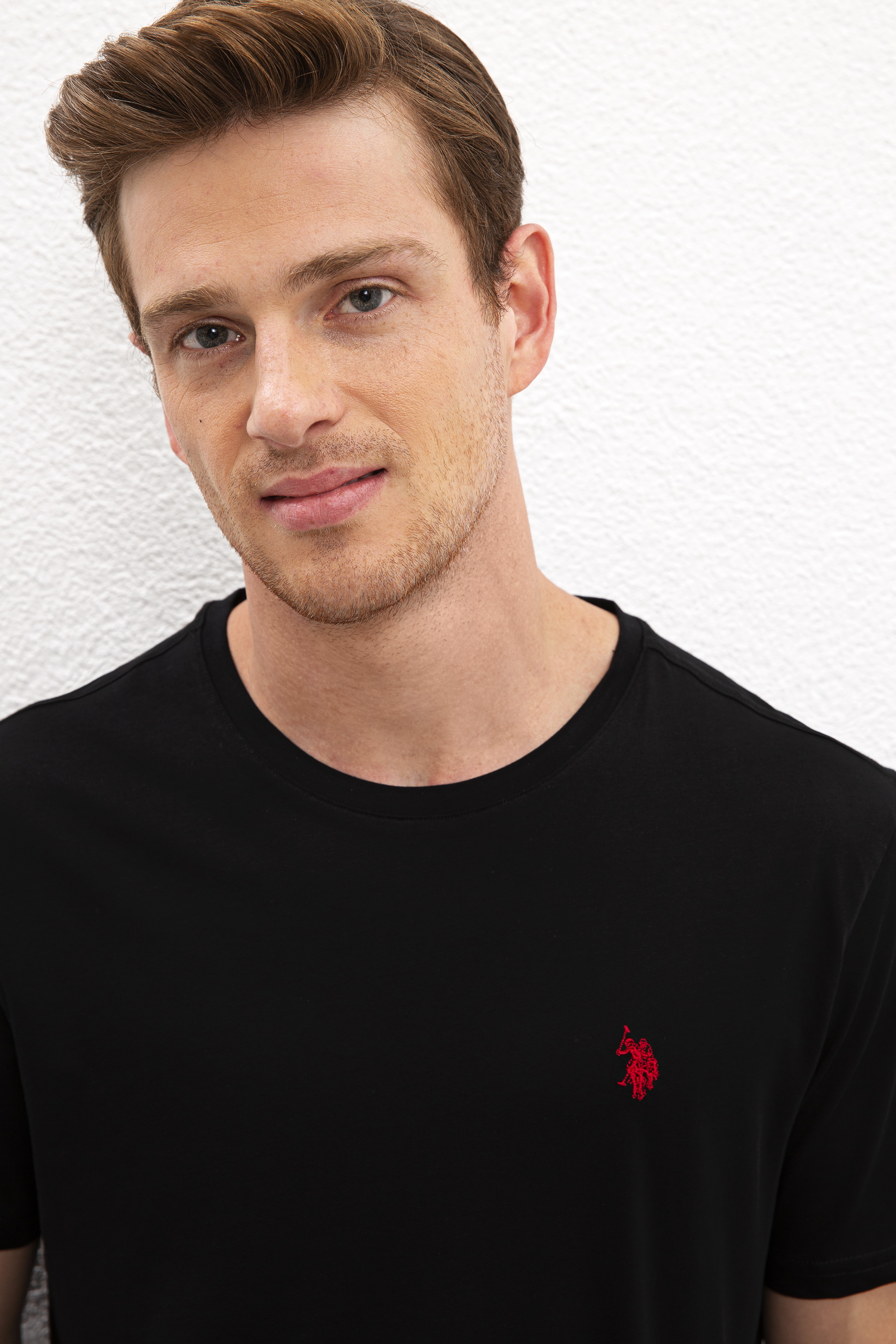 Erkek Siyah Bisiklet Yaka T-Shirt Basic - Image 2