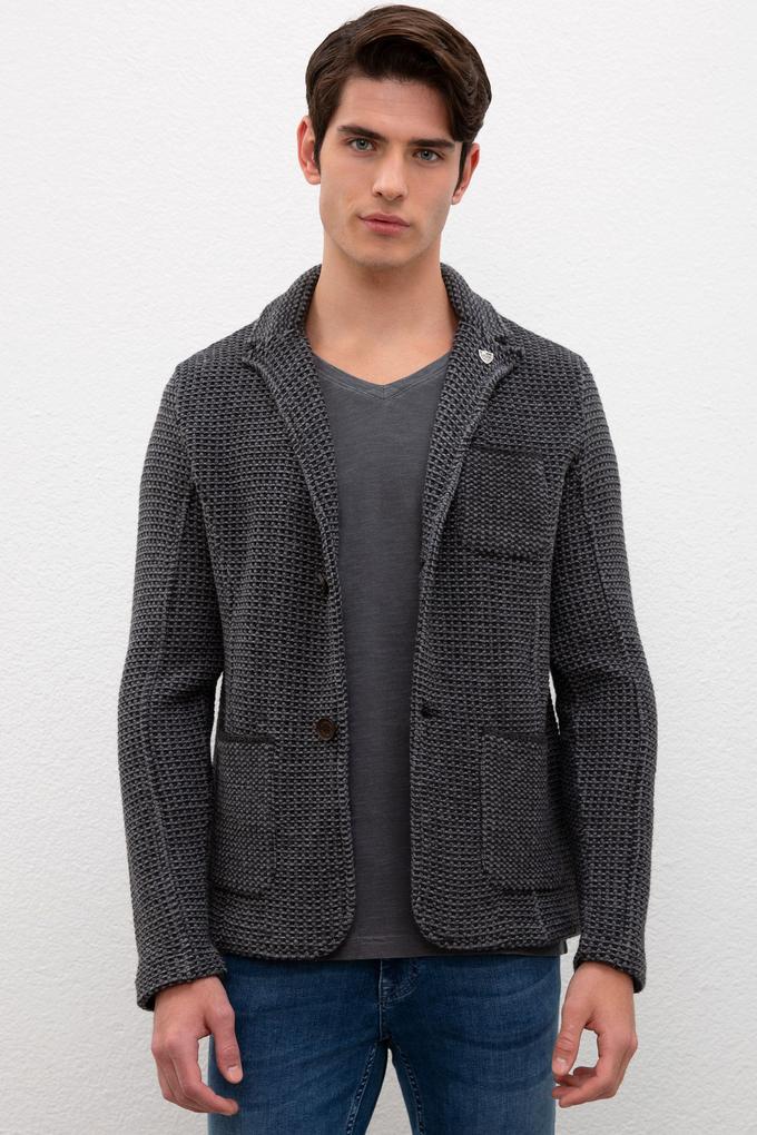 Erkek Gri Triko Hırka