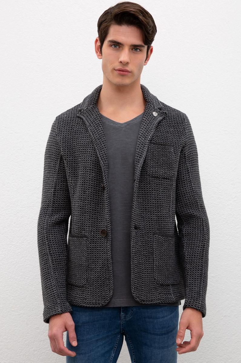 Erkek Gri Triko Hırka