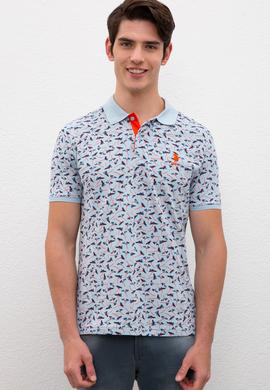 Erkek Açık İndigo Polo Yaka Tişört - 50217896018