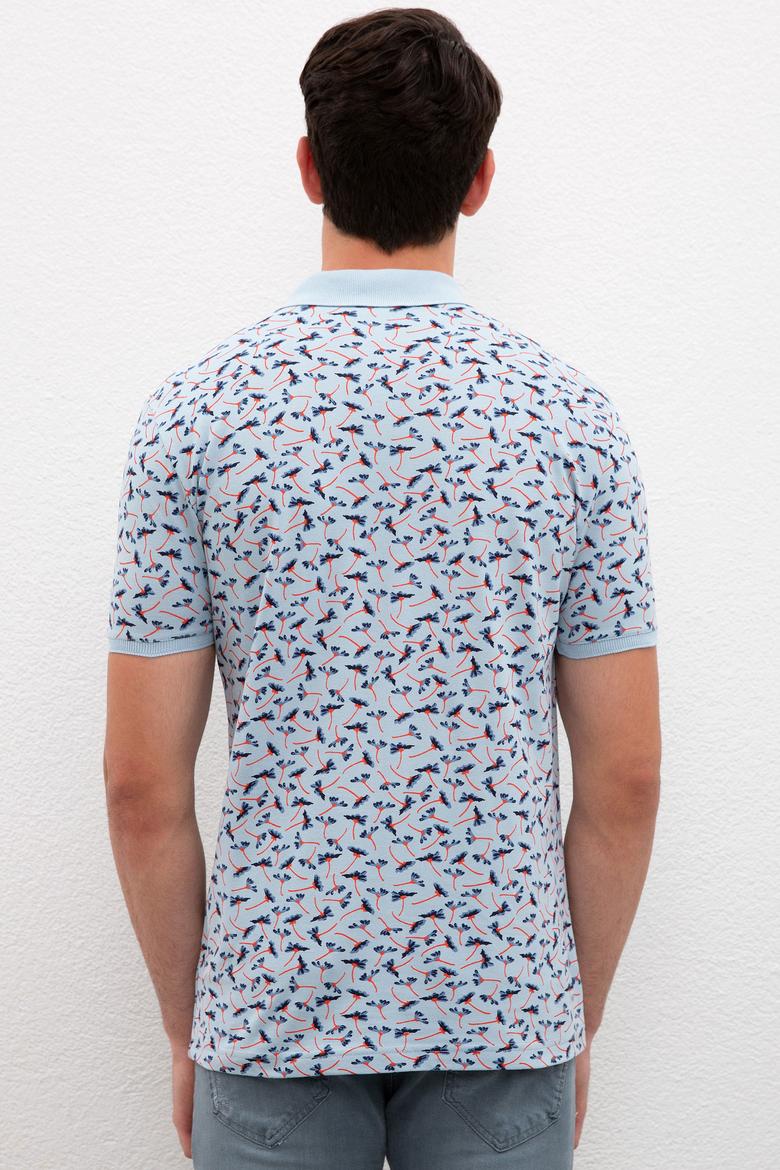 Erkek Açık İndigo Polo Yaka Tişört - 50217896018