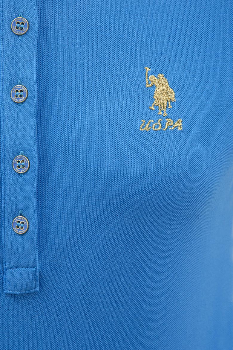 Kadın Kobalt Mavisi Polo Yaka T-Shirt Basic - 50217719112