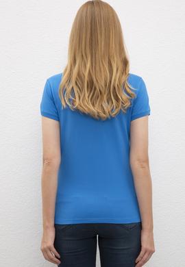 Kadın Kobalt Mavisi Polo Yaka T-Shirt Basic - 50217719112