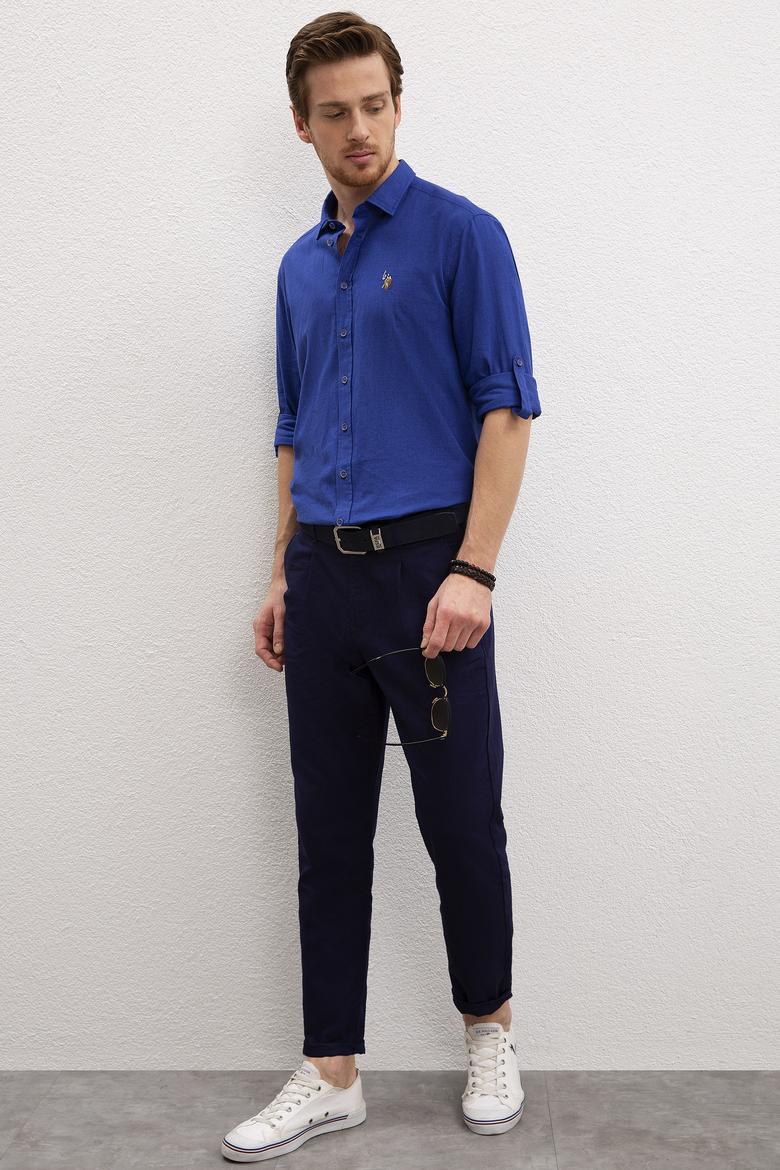 Erkek Lacivert Kanvas Pantolon - 50218143041