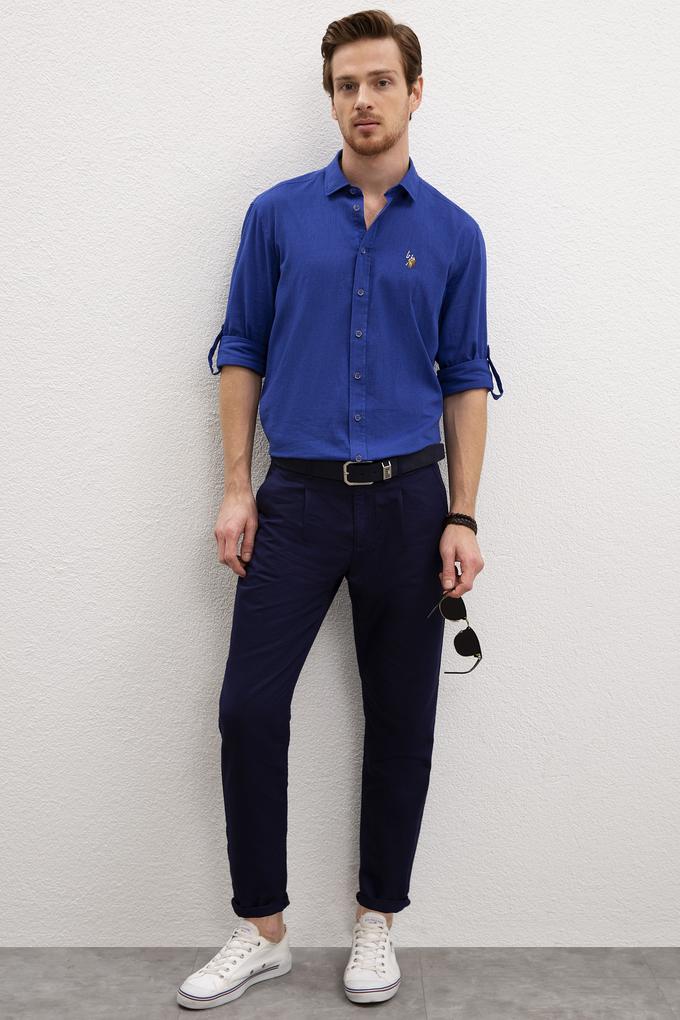 Erkek Lacivert Kanvas Pantolon