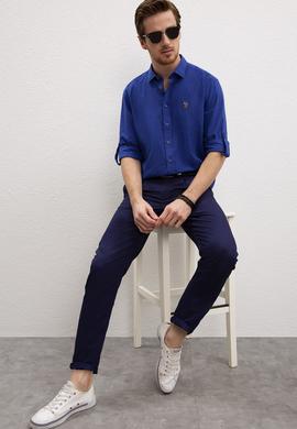 Erkek Lacivert Kanvas Pantolon - 50218143041