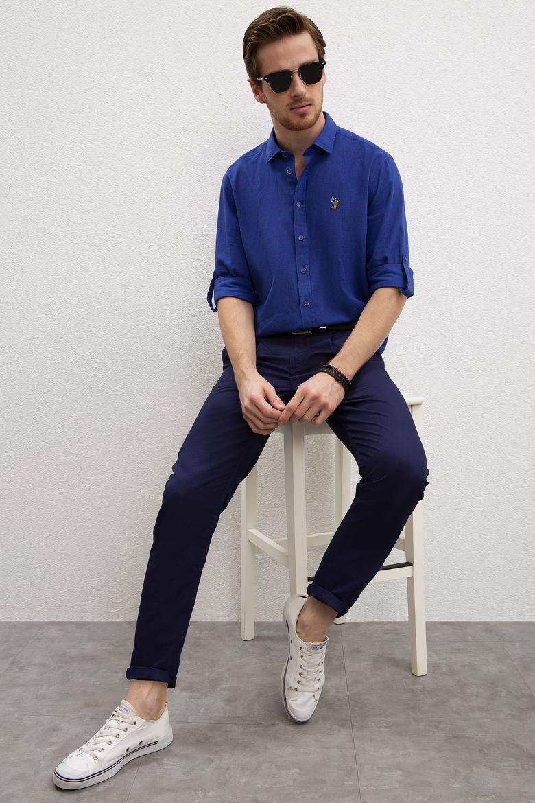 Erkek Lacivert Kanvas Pantolon - 50218143041