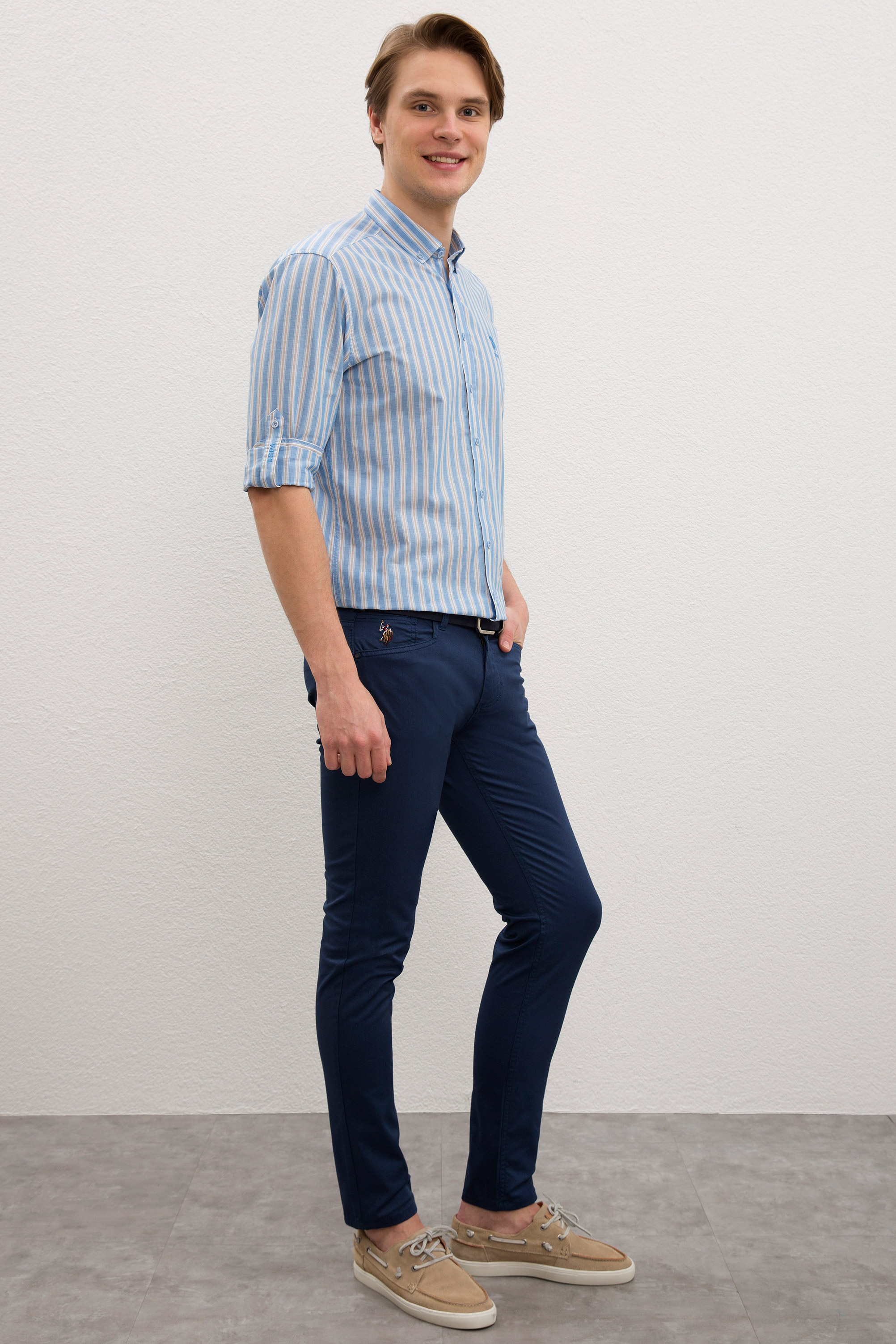 Erkek Koyu İndigo Chinos - Image 2