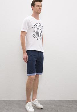 Erkek İndigo Dokuma Şort - 50218326018