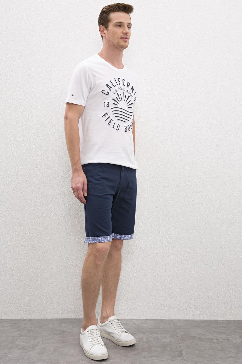 Erkek İndigo Dokuma Şort - 50218326018