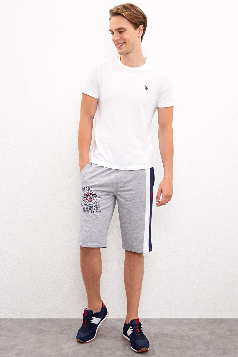 Erkek Gri Melanj  Örme Şort