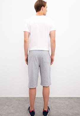 Erkek Gri Melanj  Örme Şort - 50218836019