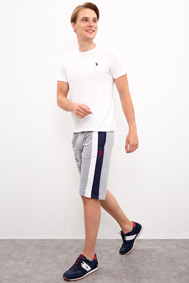 Erkek Gri Melanj  Örme Şort - 50218836019