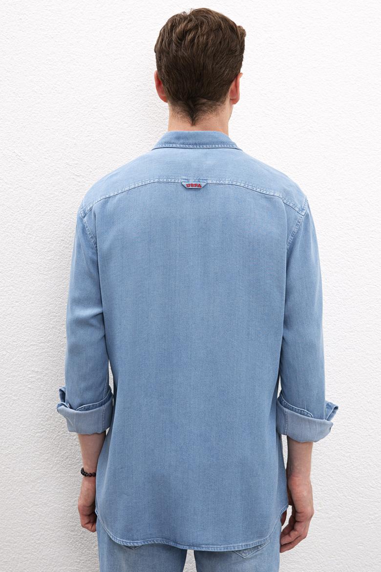 Erkek Mavi Denim Gömlek - 50219102010