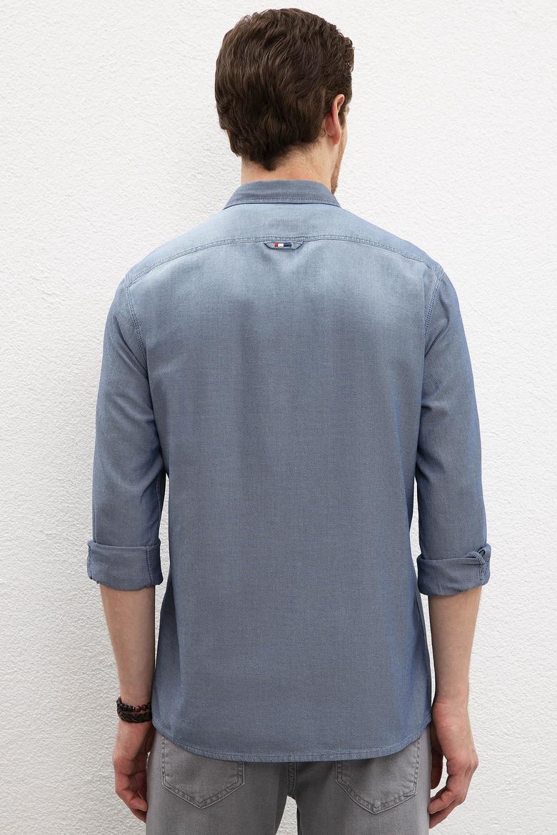 Erkek Mavi Denim Gömlek - 50219103004