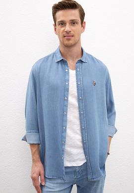 Erkek Mavi Denim Gömlek - 50219102010