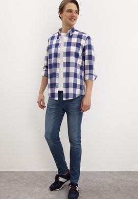 Erkek Lacivert Uzun Kollu Gömlek - 50219349008