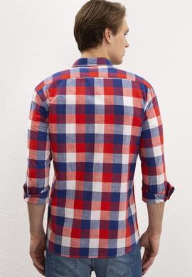 Erkek Kırmızı Uzun Kollu Gömlek - 50219364011