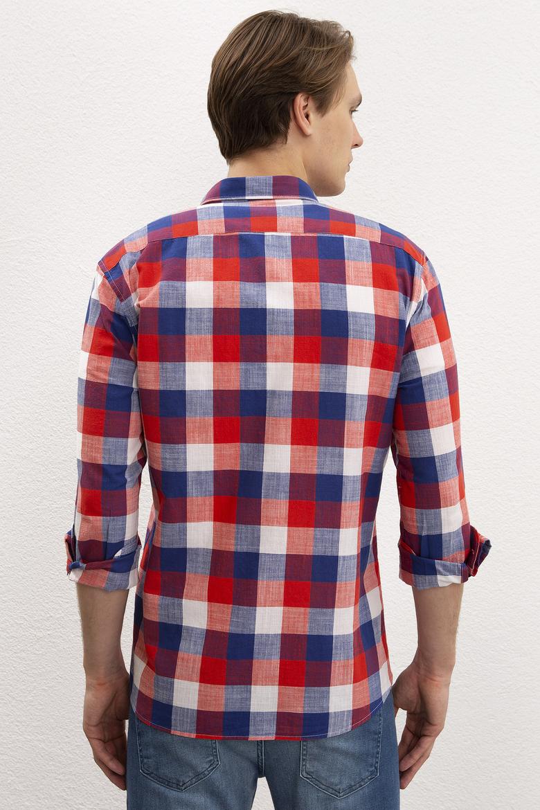 Erkek Kırmızı Uzun Kollu Gömlek - 50219364011