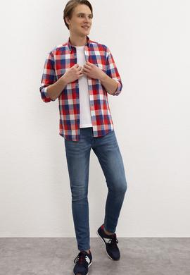 Erkek Kırmızı Uzun Kollu Gömlek - 50219364011