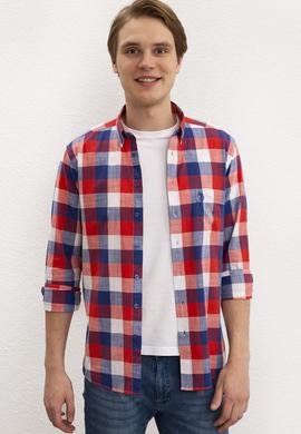 Erkek Kırmızı Uzun Kollu Gömlek - 50219364011