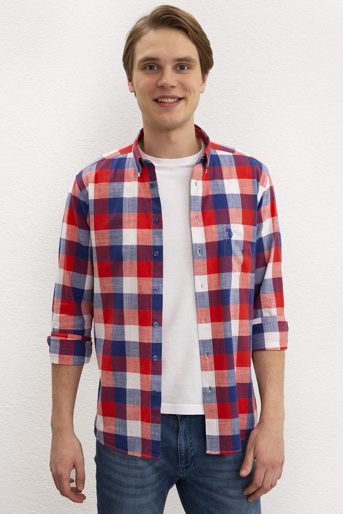 Erkek Kırmızı Uzun Kollu Gömlek