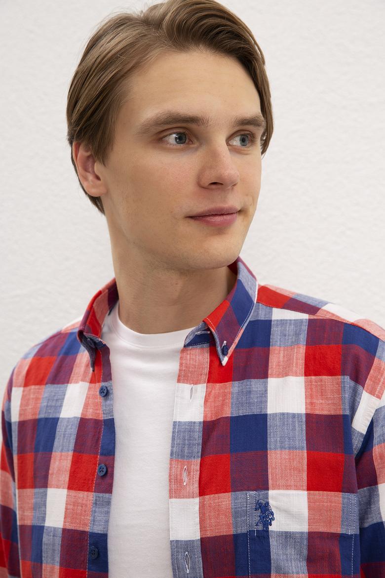 Erkek Kırmızı Uzun Kollu Gömlek - 50219364011