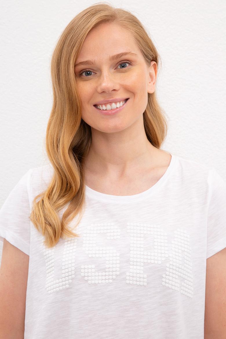 Kadın Beyaz Tişört - 50219882010