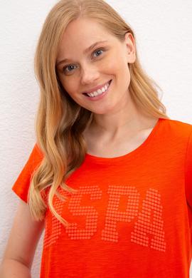 Kadın Nar Çiçeği Bisiklet Yaka T-Shirt - 50219882026