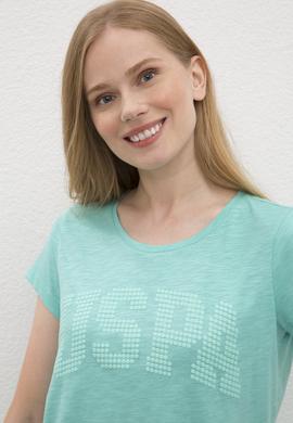 Kadın Mint Yeşili Bisiklet Yaka T-Shirt - 50219882038