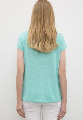 Kadın Mint Yeşili Bisiklet Yaka T-Shirt - 50219882038