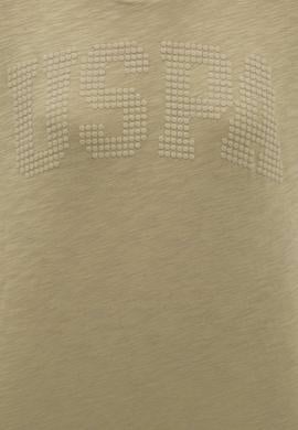 Kadın Haki Bisiklet Yaka T-Shirt - 50219882055