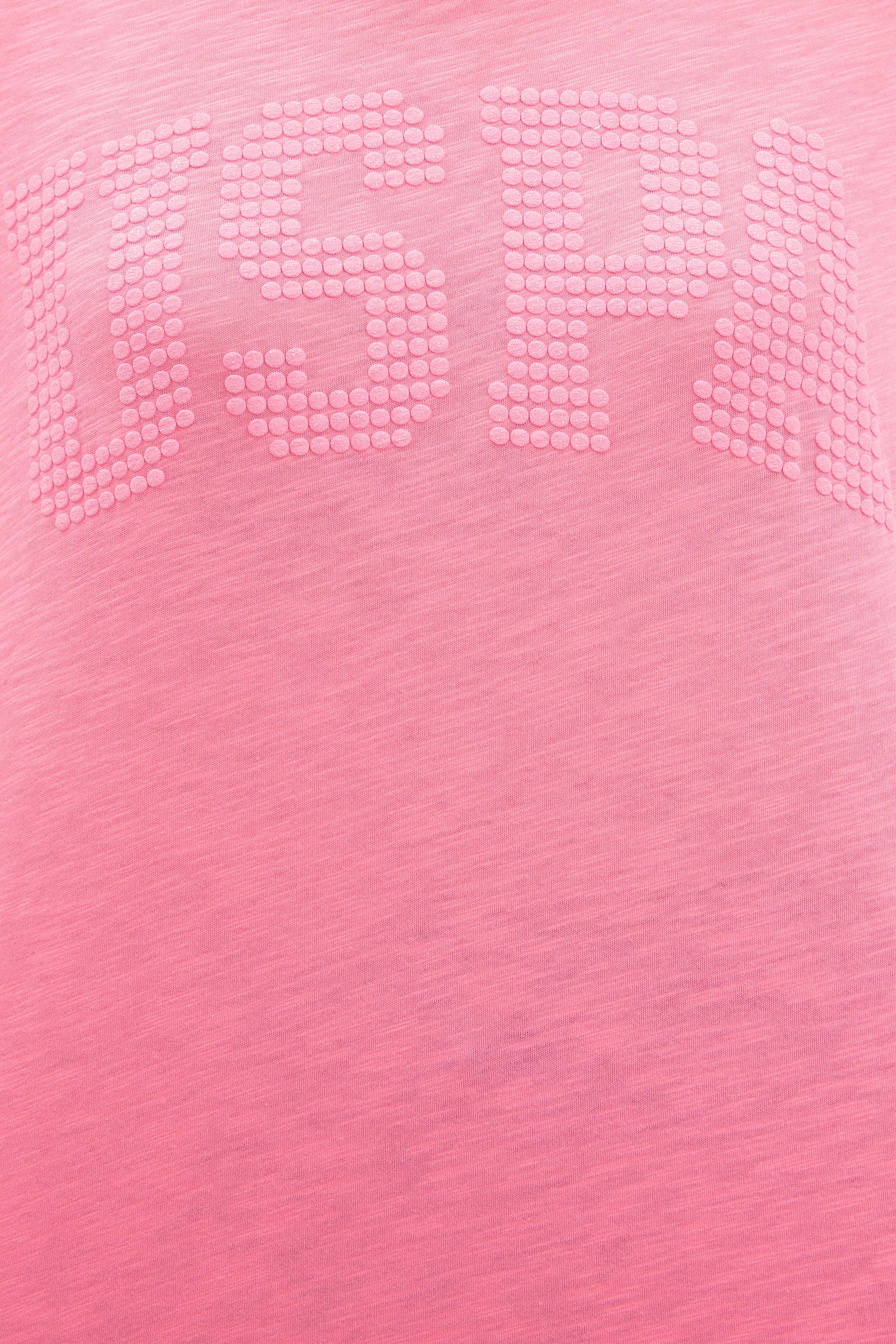 Kadın Pembe Bisiklet Yaka T-Shirt - Image 4