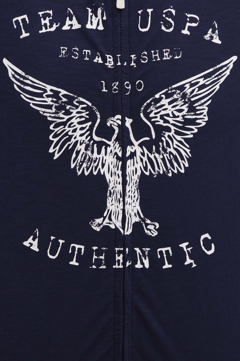 Erkek Lacivert Kapüşonlu Fermuarlı Sweatshirt - 50220451028