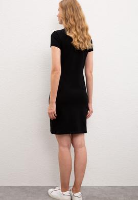 Kadın Siyah Örme Elbise - 50221982003