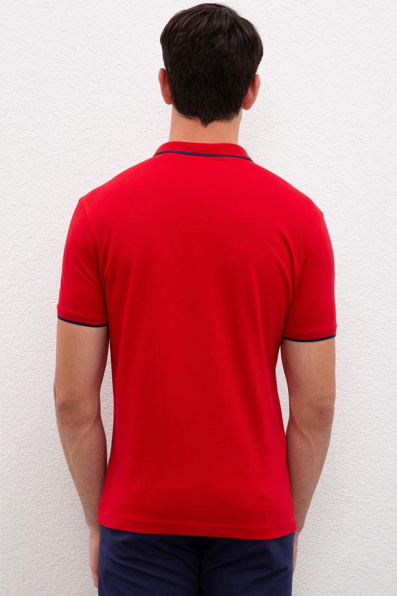 Erkek Basic Kırmızı Polo Yaka T-Shirt Basic - 50222031074