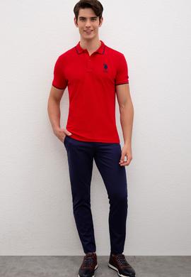 Erkek Basic Kırmızı Polo Yaka T-Shirt Basic - 50222031074