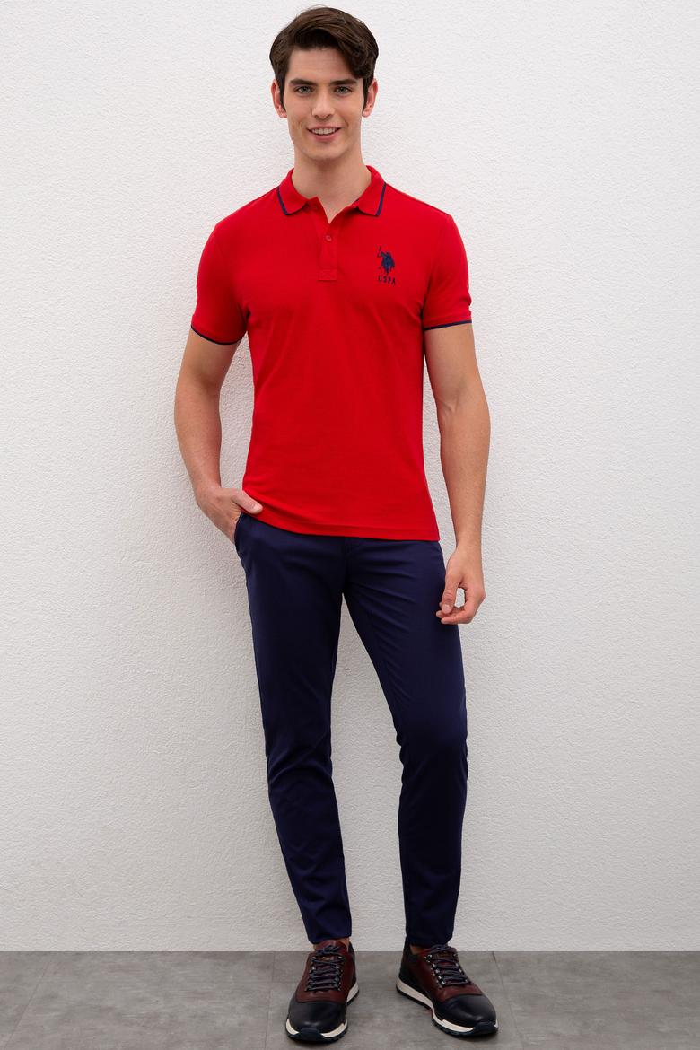 Erkek Basic Kırmızı Polo Yaka T-Shirt Basic - 50222031074