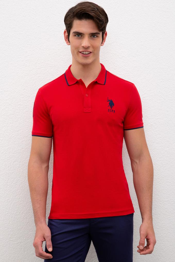 Erkek Basic Kırmızı Polo Yaka T-Shirt Basic