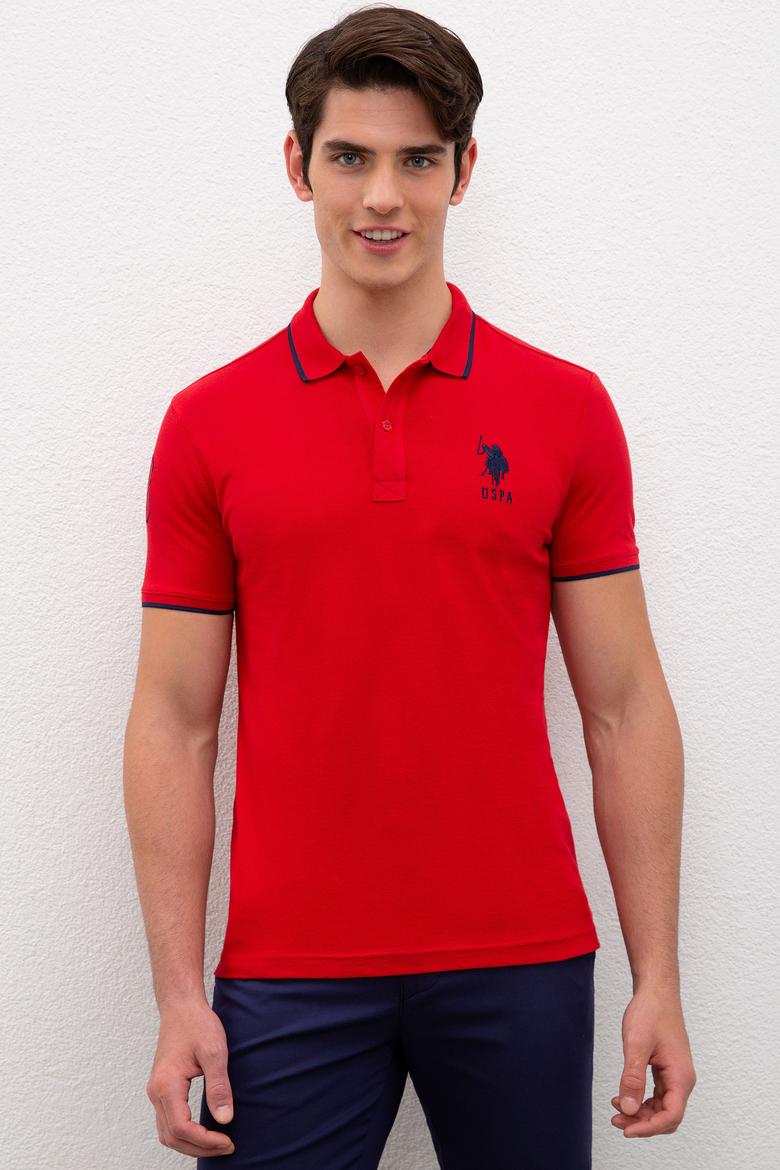 Erkek Basic Kırmızı Polo Yaka T-Shirt Basic