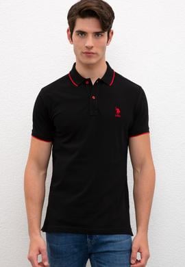 Erkek Siyah Polo Yaka T-Shirt Basic - 50222592021