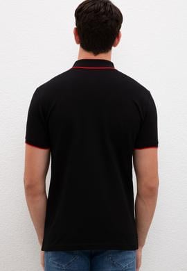 Erkek Siyah Polo Yaka T-Shirt Basic - 50222592021