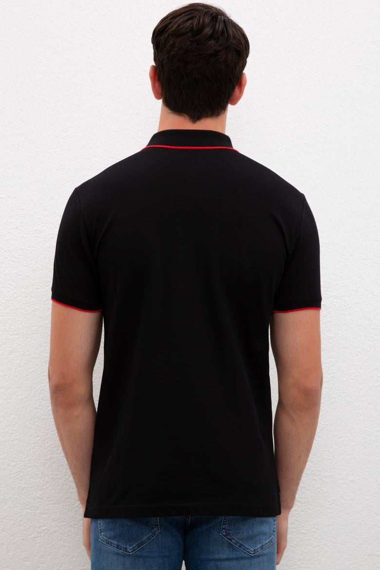 Erkek Siyah Polo Yaka T-Shirt Basic - 50222592021