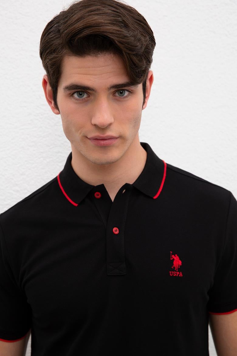 Erkek Siyah Polo Yaka T-Shirt Basic - 50222592021