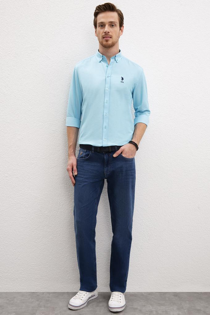 Erkek Mavi Denim Pantolon