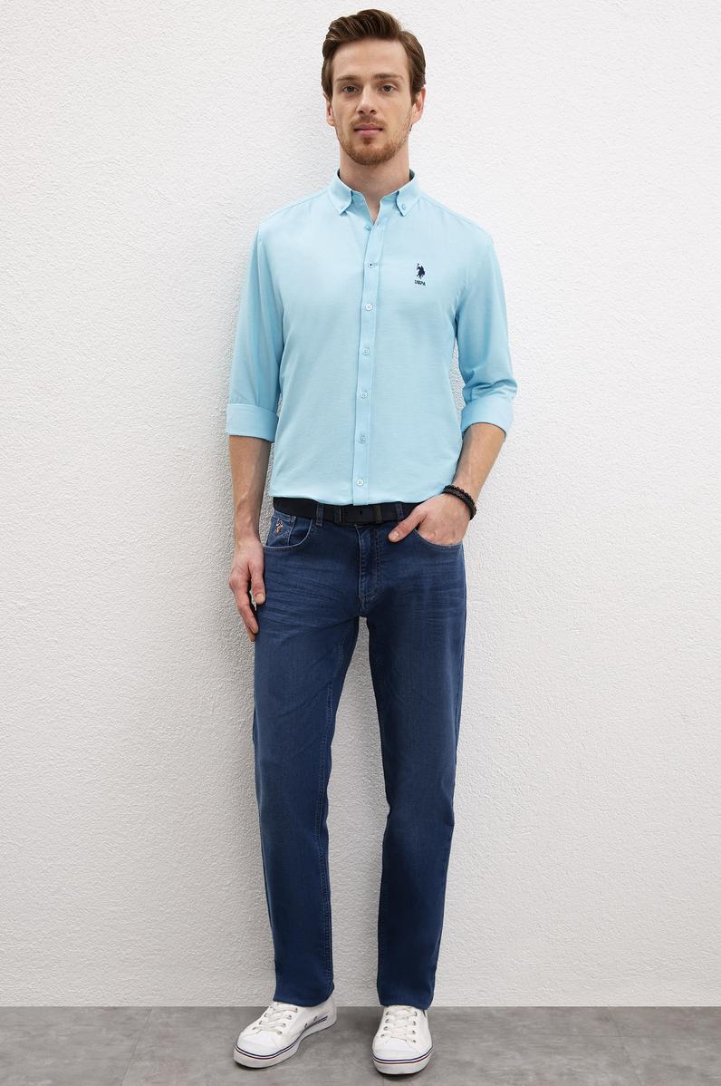 Erkek Mavi Denim Pantolon