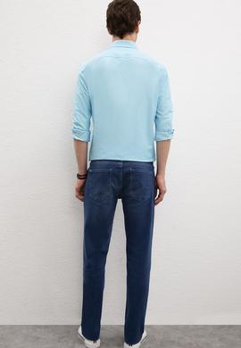 Erkek Mavi Denim Pantolon - 50222881006