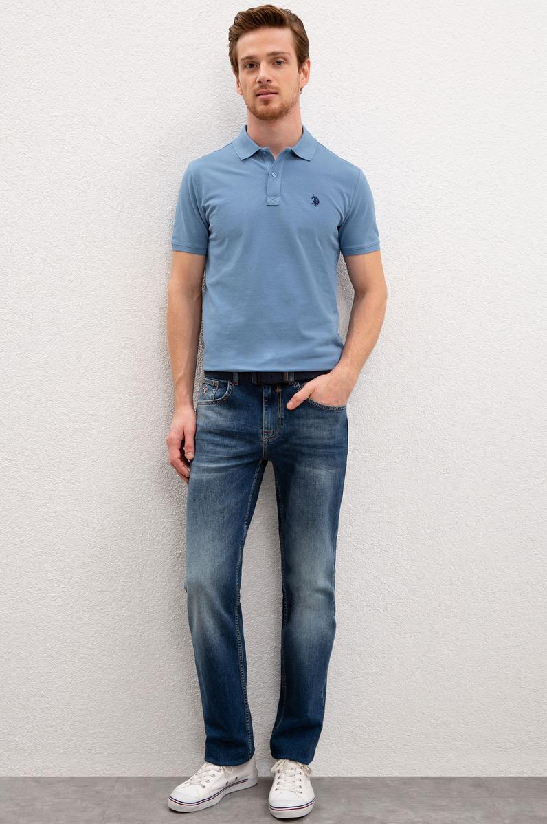 Erkek Mavi Denim Pantolon