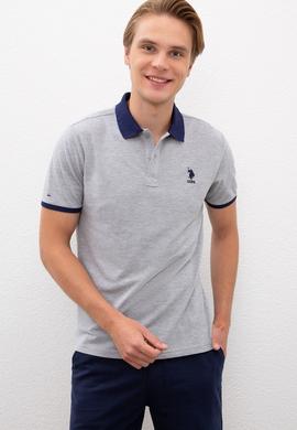 Erkek Gri Melanj Polo Yaka T-Shirt - 50218823007